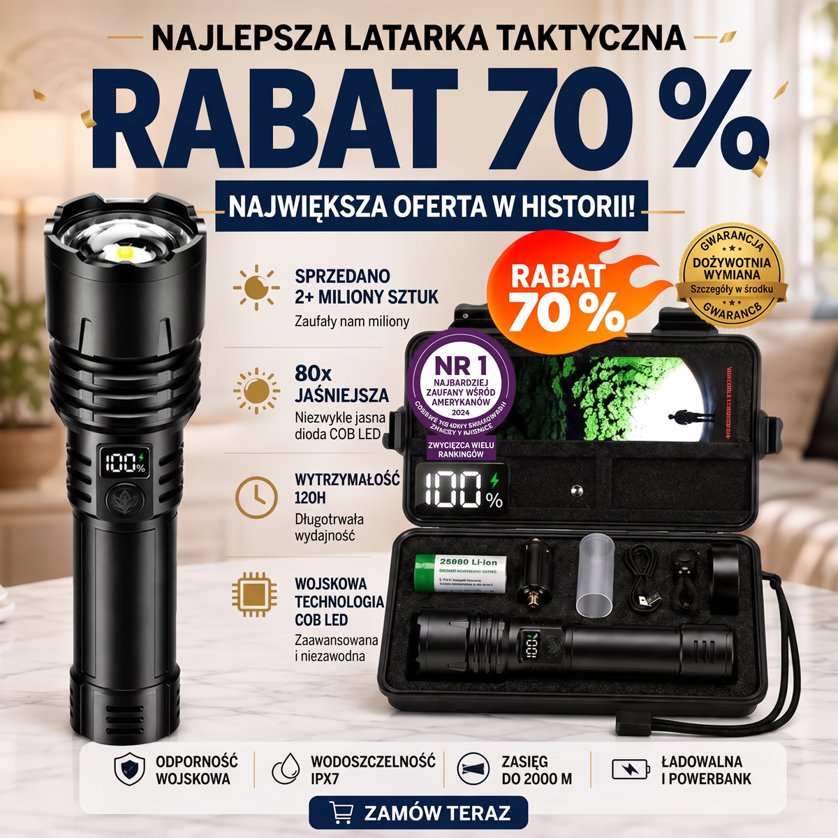 Oferta taktycznej latarki survivalowej